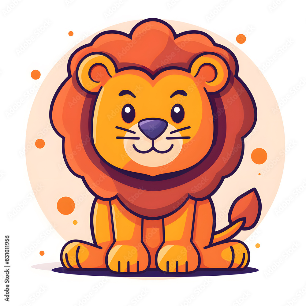 Obraz premium a cartoon of lion.