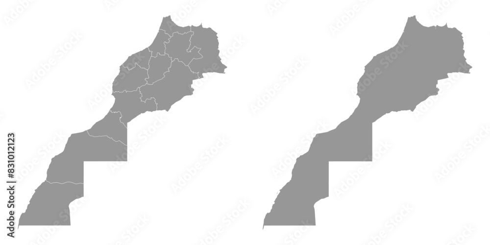 Fototapeta premium Morocco map with administrative divisions. Vector illustration.