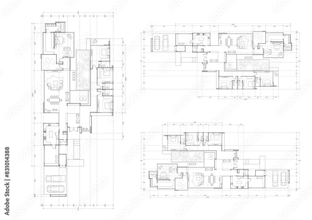 Fototapeta premium Write a blueprint architecture for building.