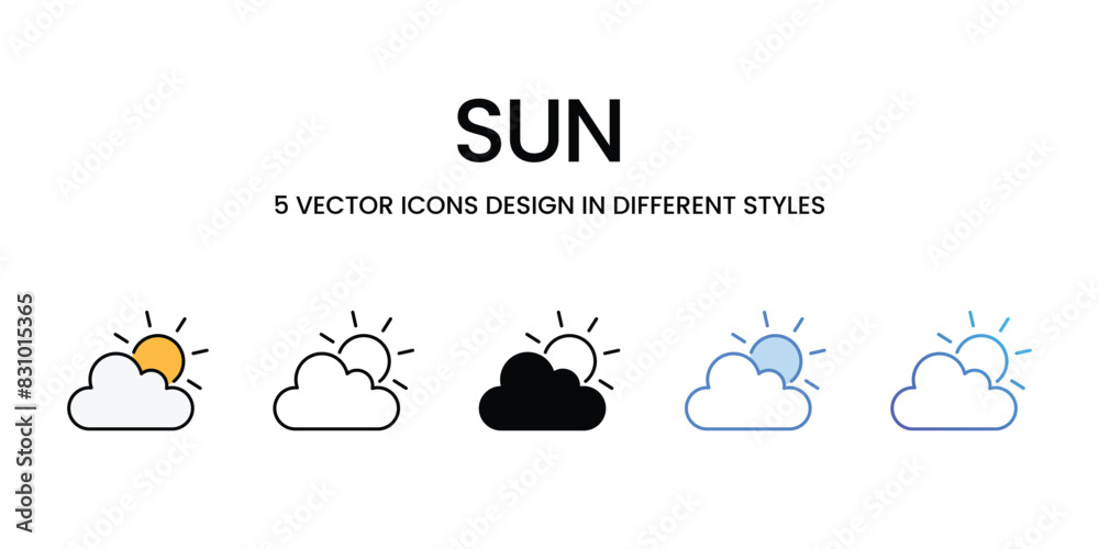 Sun icons vector set stock illustration. Sun icons vector set stock illustration.