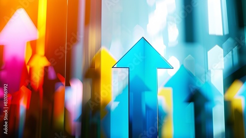 Business Growth and development chart of company arrows pointing up Planning good sales performance return on investment opportunity challenge business strategy Development to success  : Generative AI