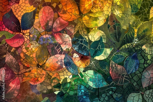 Diversity of life on Earth  using a mosaic of colors and shapes to depict various species and ecosystems in a complex  interconnected web  ai generated