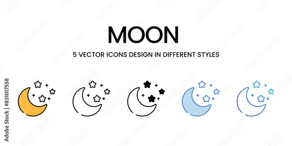 Moon icons vector set stock illustration. Moon icons vector set stock illustration.