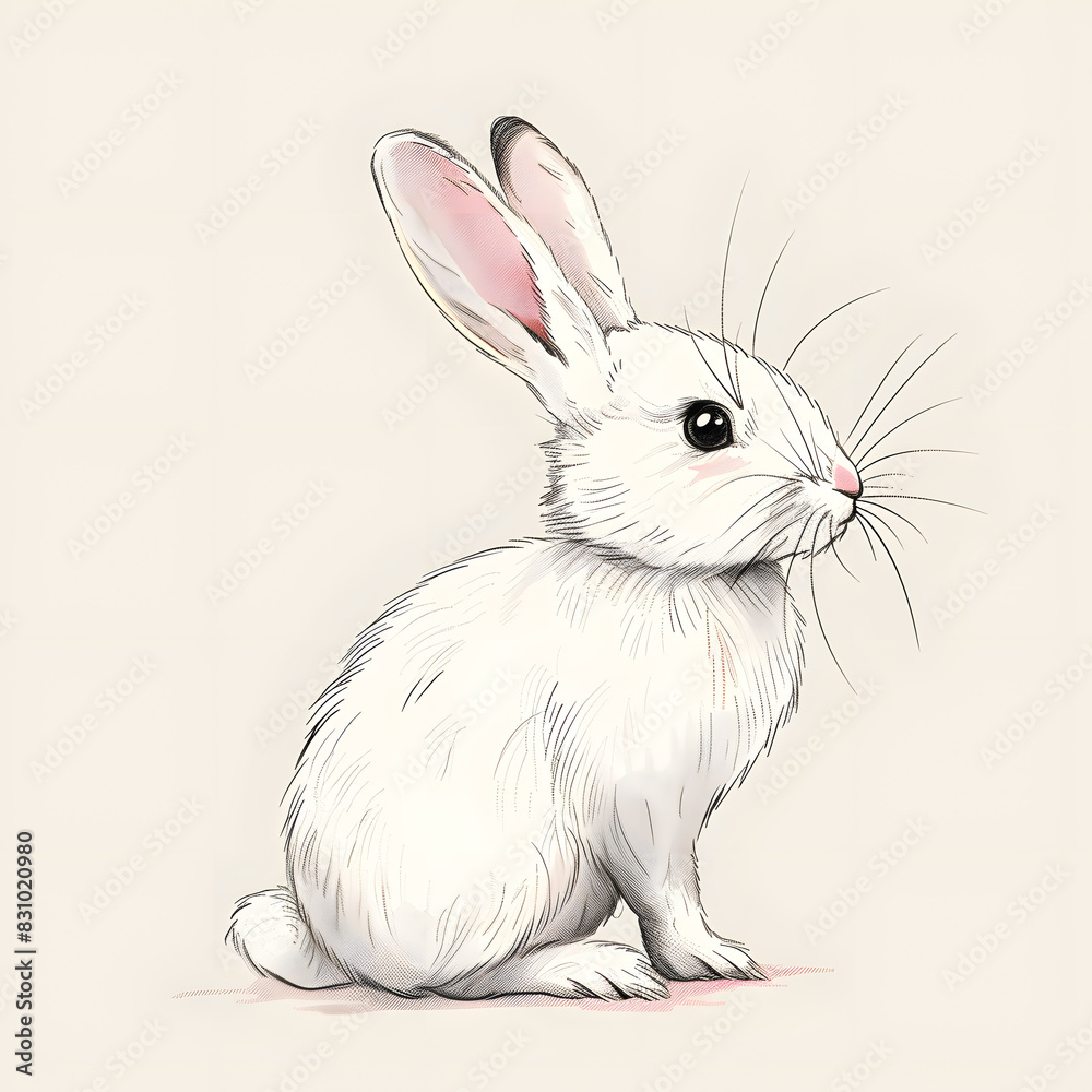 Fototapeta premium a cartoon of rabbit.