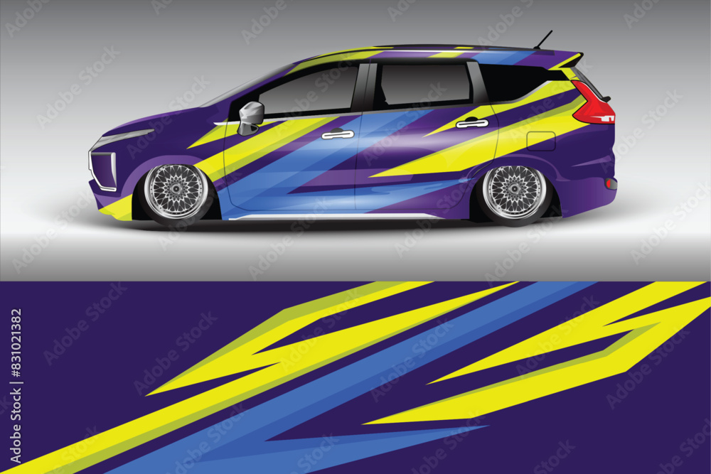 Wrap Design For Car vector. Sports stripes, car stickers Racing stickers for tuning