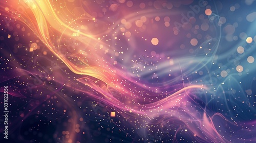 A colorful, swirling background with a lot of sparkles