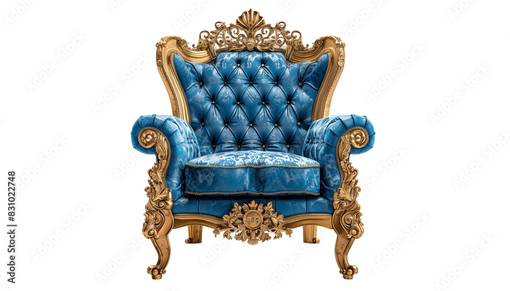 Blue Royal Throne Chair on Transparent Background Blue Royal Throne Chair on Transparent Background