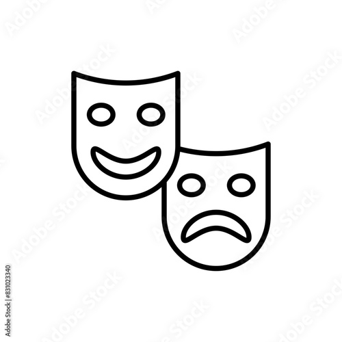 Bipolar disorder outline icons, minimalist vector illustration ,simple transparent graphic element .Isolated on white background