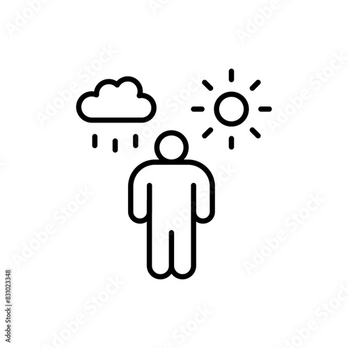 Bipolar disorder outline icons, minimalist vector illustration ,simple transparent graphic element .Isolated on white background