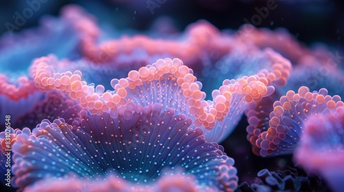 Fototapeta Naklejka Na Ścianę i Meble -  Close up under water photograph of a coral reef with colorful sea anemones