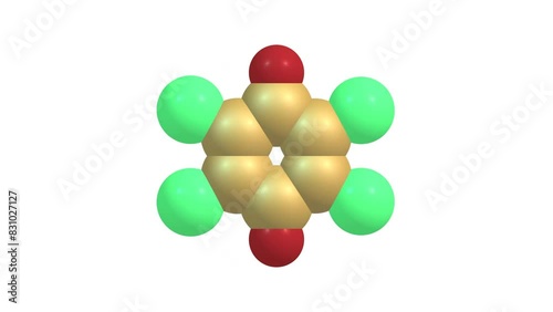 Chloranil molecule rotating video Full HD