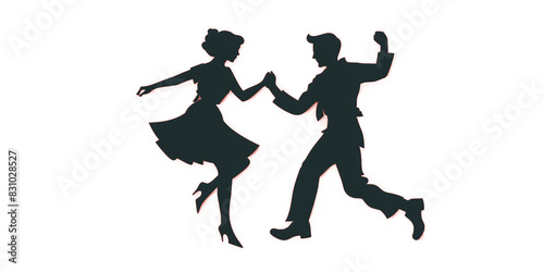 A man and a woman dancing together at a party: A picture of a man and a woman inviting each other to dance and have fun at a party.