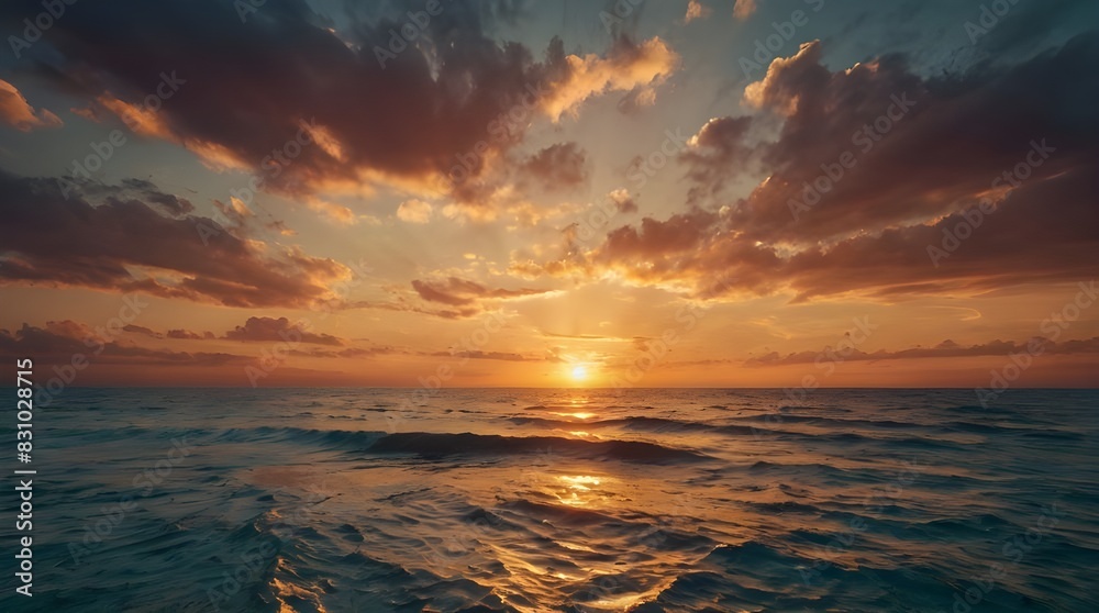 Fototapeta premium Sunset / Sunrise behind a beach 