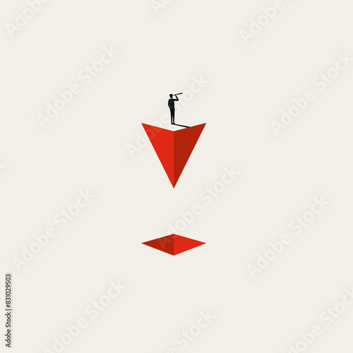 Business leader, vector concept. Symbol of vision, leadership, strategy. Minimal illustration.