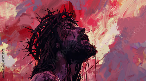 Jesus Christ at Calvary. Digital painting