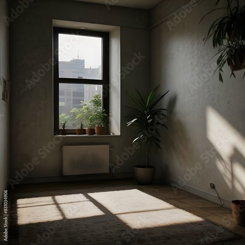 An empty loft livingroom penthouse NY Madrid London for Augmented reality mockup pattern frame