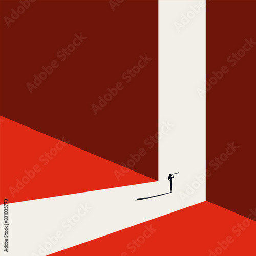 Business or career opportunity vector concept. Symbol of leadership, vision, ambition. Minimal illustration.
