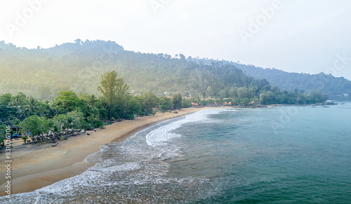 aerial view background with sea beach
