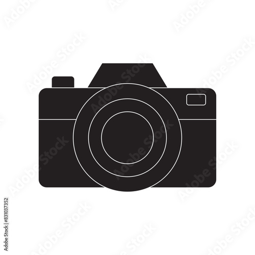 digital foto camera flat icon vector
