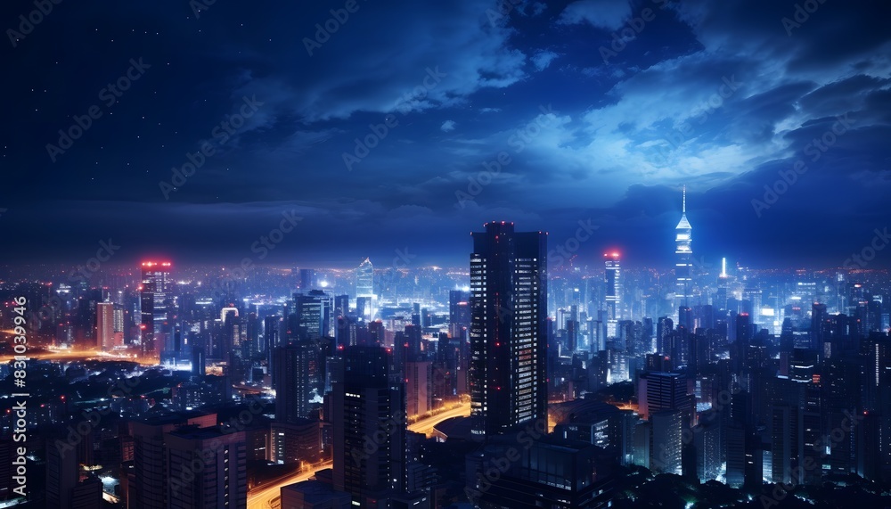 Obraz premium tokyo city in rainy night