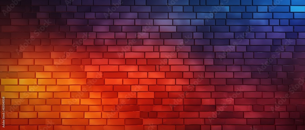 A minimalist illustration of a brick wall with bold color gradients and subtle textures, modern art, clean lines, high contrast 8K , high-resolution, ultra HD,up32K HD A minimalist illustration of a brick wall with bold color gradients and subtle textures, modern art, clean lines, high contrast 8K , high-resolution, ultra HD,up32K HD