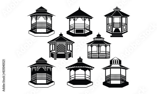 Gazebo Vector bundle, Baby Penguin Clipart, Silhouette, Vector, icons, illustration, design.