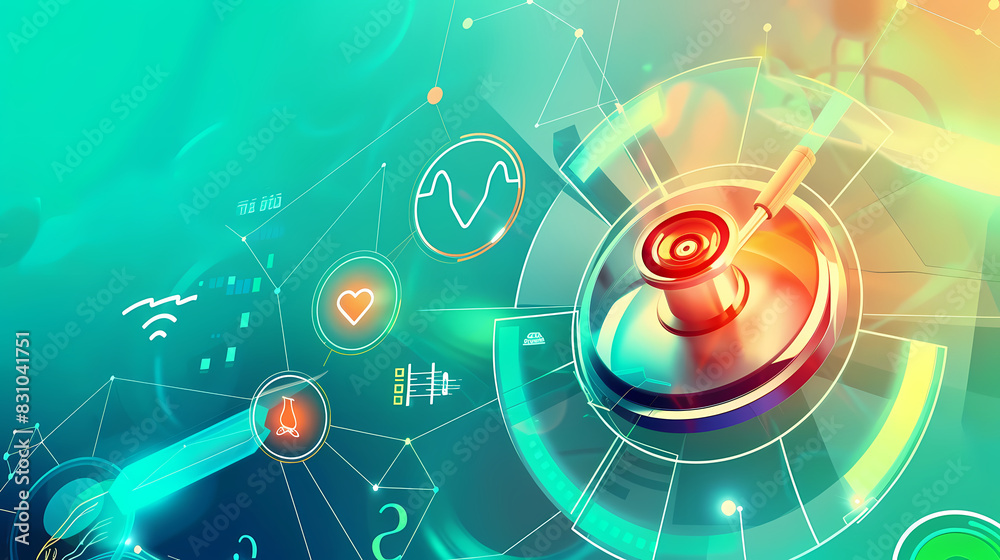 Health technology background vector image Health technology background vector image