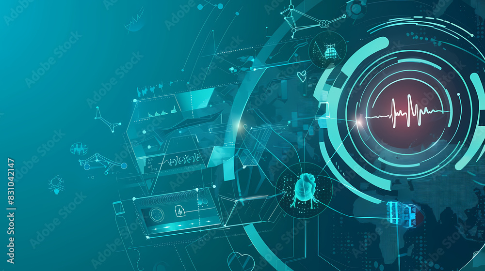 Health technology background vector image Health technology background vector image