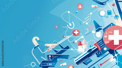 Health technology background vector image