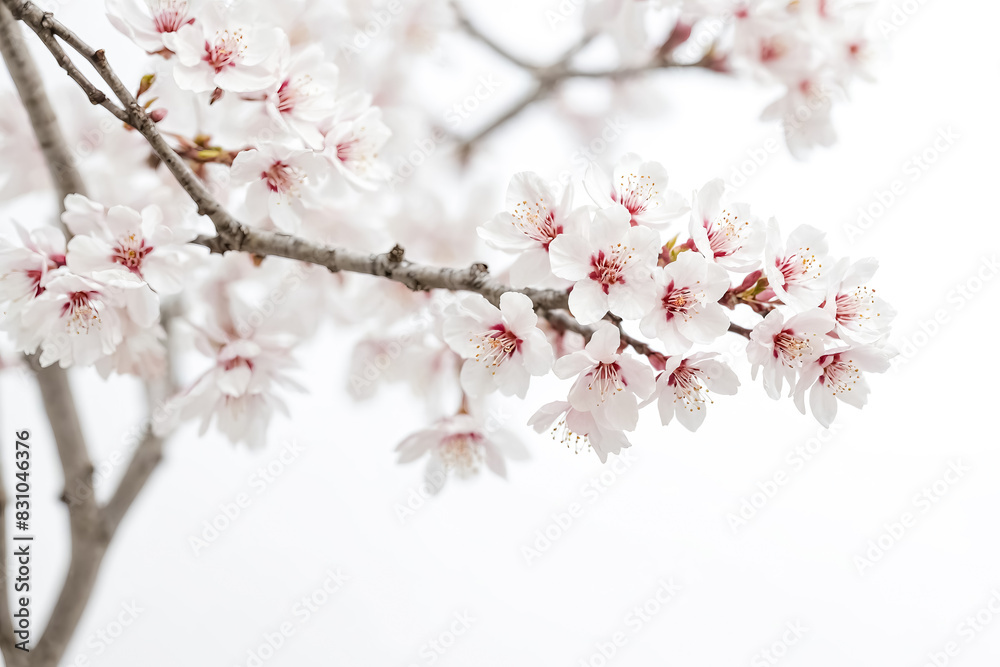 Delicate Pink and White Cherry Blossoms on a Branch Delicate Pink and White Cherry Blossoms on a Branch