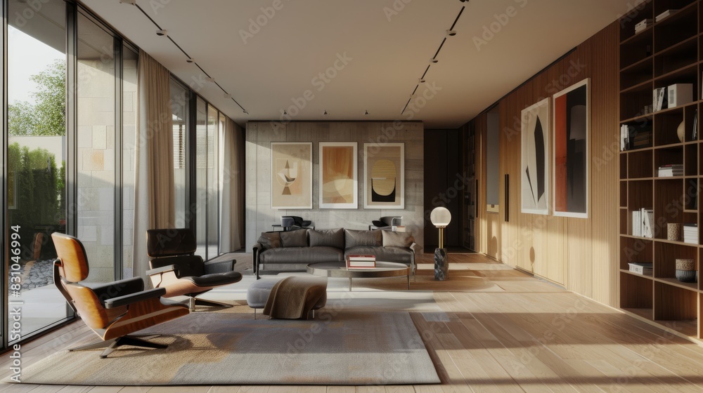 A sleek modernist residence with minimalist interiors and curated art collections A sleek modernist residence with minimalist interiors and curated art collections