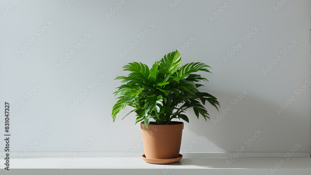 Fototapeta premium a plant in a pot that says potted on the wall.