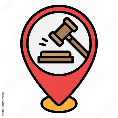 Illustration of Court Location design Filled Icon