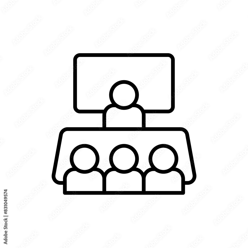 Meeting Presentation outline icons, minimalist vector illustration ,simple transparent graphic element .Isolated on white background Meeting Presentation outline icons, minimalist vector illustration ,simple transparent graphic element .Isolated on white background