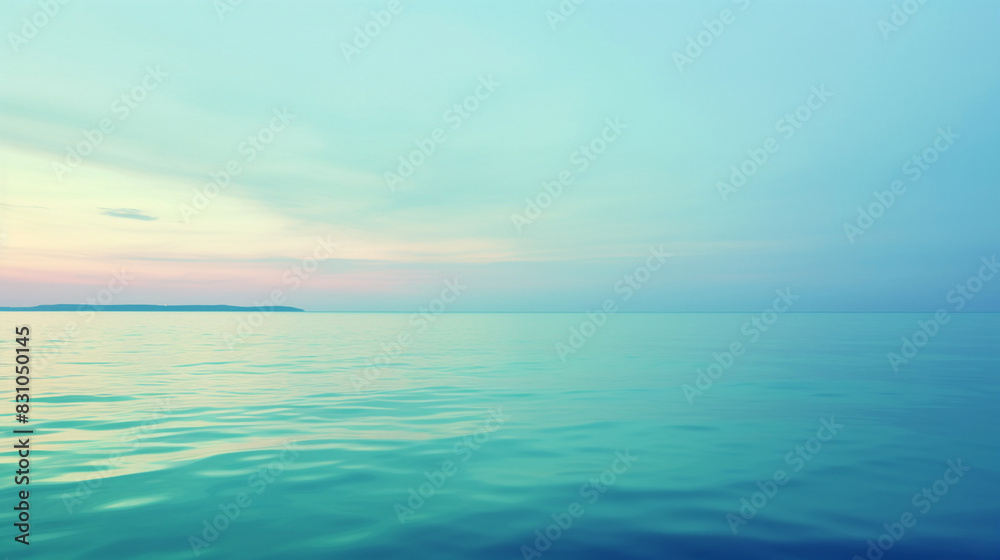 Calm Ocean at Sunset Background in Pastel Colors
