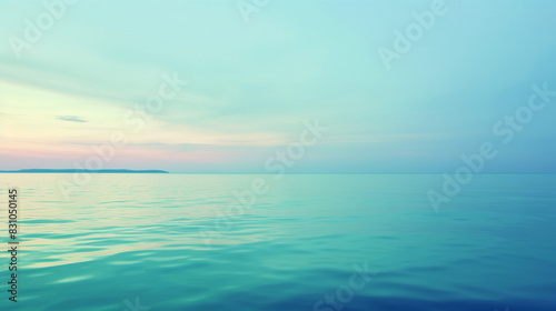 Calm Ocean at Sunset Background in Pastel Colors 