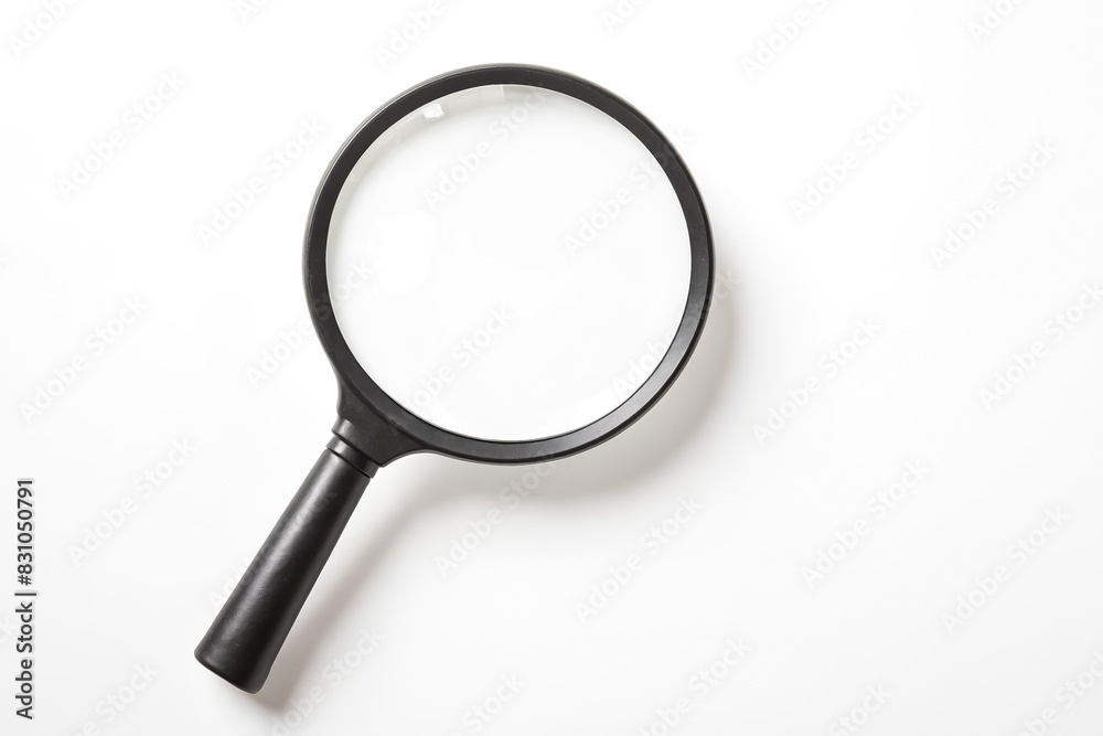 Black Magnifying Glass On White Background Black Magnifying Glass On White Background