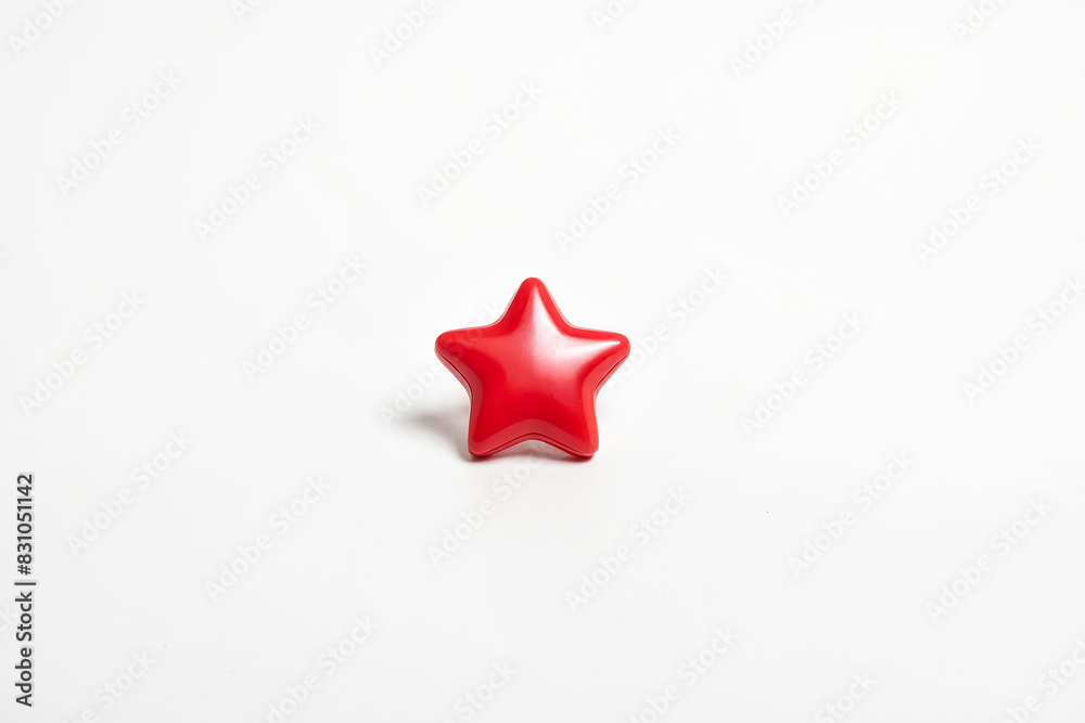 Obraz premium Single Red Star on White Background