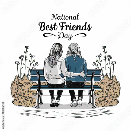 Friends Day, National Best Friends Day, National Best Friends Day Poster, Happy National Best Friends Day, International Friendship Day, Illustration, Friendship Day, Best Friends Day, Poster, Post,  photo