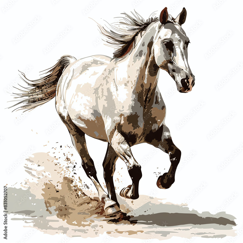 Horse in Graphic style on white background Horse in Graphic style on white background