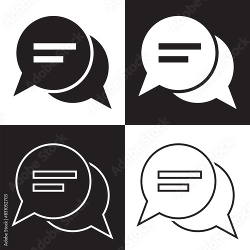 comment icon speech bubble symbol Chat message icons - talk message Bubble chat icon.  isolated on white and black background. Vector illustration . EPS 10 