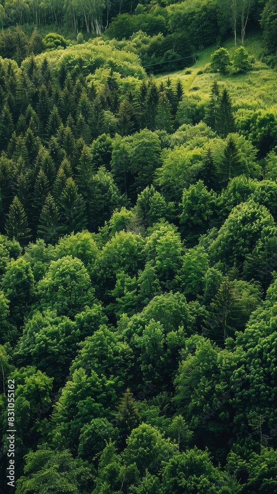 Serene Agroforestry Paradise with Towering Trees and Lush Undergrowth Serene Agroforestry Paradise with Towering Trees and Lush Undergrowth