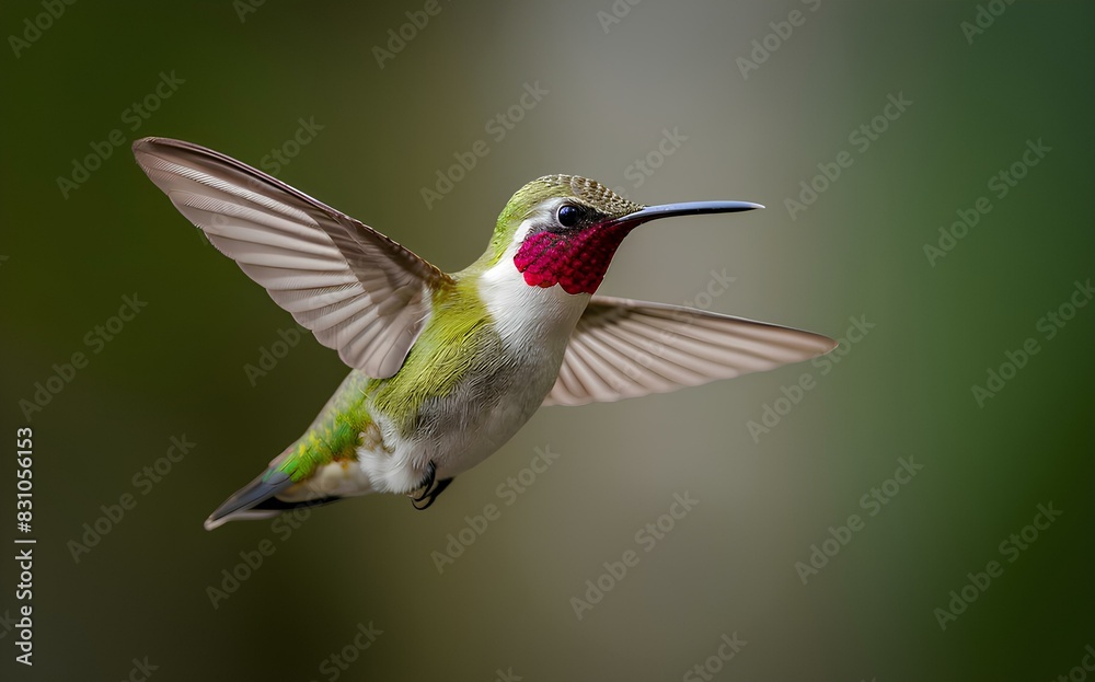 Fototapeta premium a hummingbird bird in flight, wildlife, nature, 