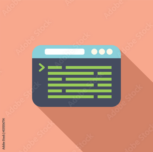 Iconic image representing web development and coding in flat design style