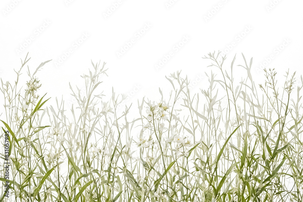 Abstract Floral Background with White Flowers and Green Leaves Abstract Floral Background with White Flowers and Green Leaves