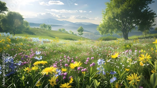 summer day meadow flowers #831057931