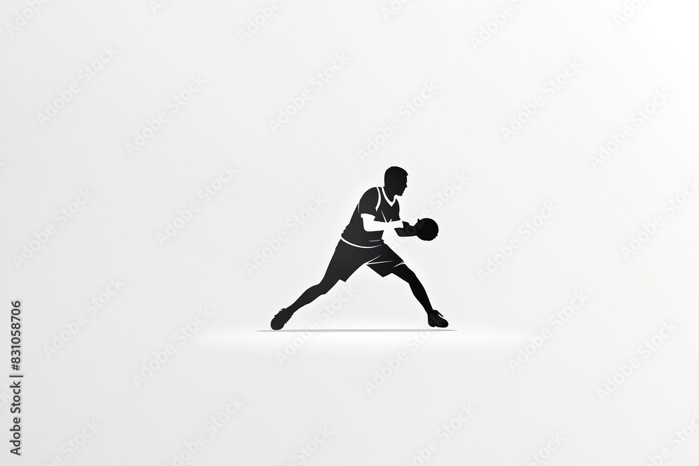 Silhouette of a Basketball Player Holding a Ball Silhouette of a Basketball Player Holding a Ball