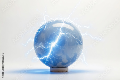 Blue Globe With Lightning Strikes