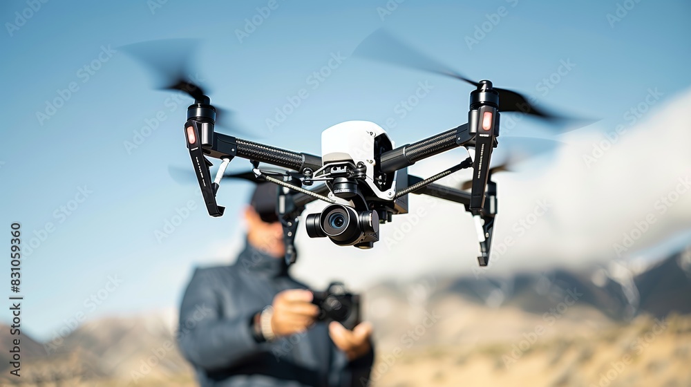 A person using a drone for aerial photography, showcasing the innovative use of technology for creative perspectives and improvements in photography. A person using a drone for aerial photography, showcasing the innovative use of technology for creative perspectives and improvements in photography.
