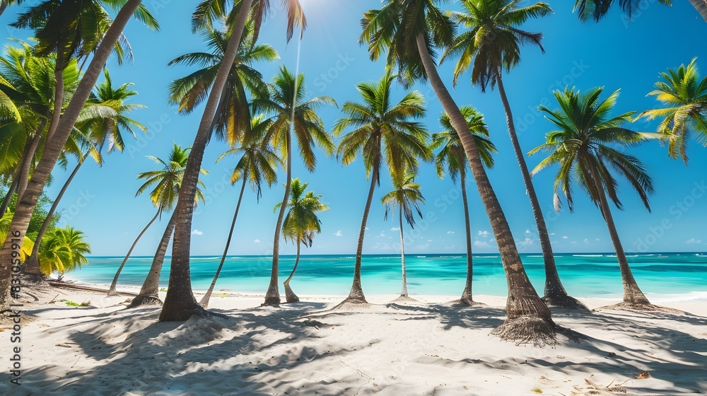 Fototapeta premium tropical beach coconut palm pic